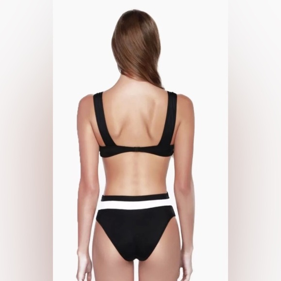 OYE Swimwear Rorschach Cut Out One Piece Swimsuit Black White - Picture 3 of 10